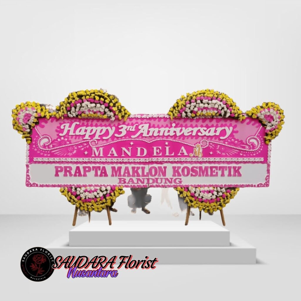 karangan bunga panjang 2x4 meter bunga atas bawah